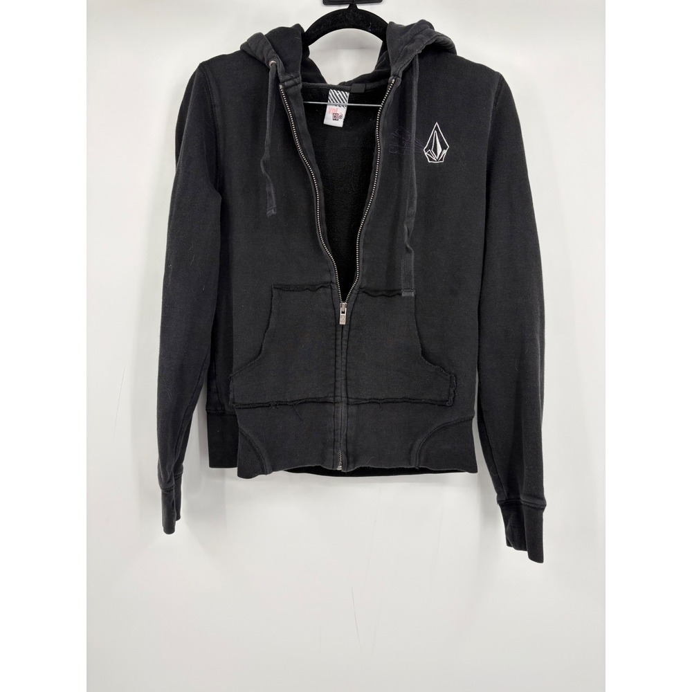 Volcom Black Zip-Up Hoodie with Logo